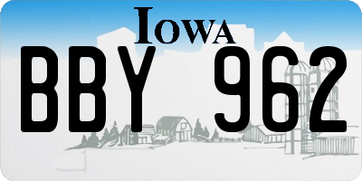 IA license plate BBY962