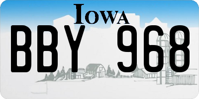 IA license plate BBY968