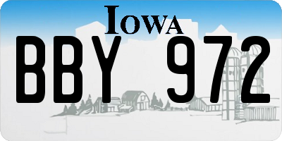 IA license plate BBY972
