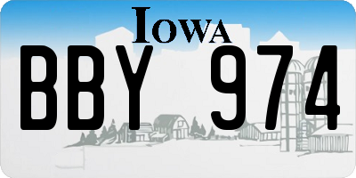 IA license plate BBY974