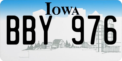 IA license plate BBY976