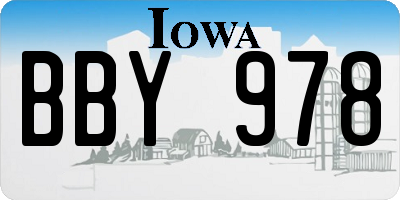 IA license plate BBY978