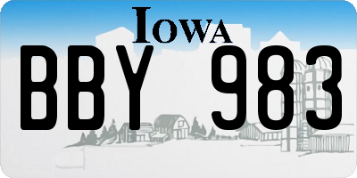 IA license plate BBY983