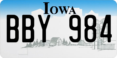 IA license plate BBY984
