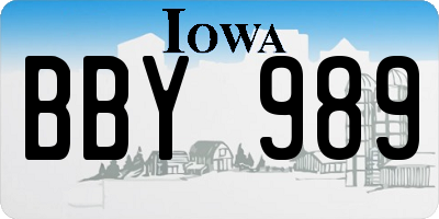 IA license plate BBY989