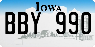 IA license plate BBY990