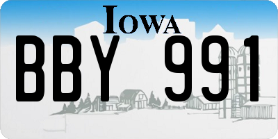 IA license plate BBY991