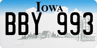 IA license plate BBY993