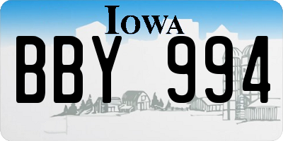IA license plate BBY994