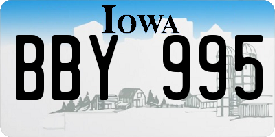 IA license plate BBY995