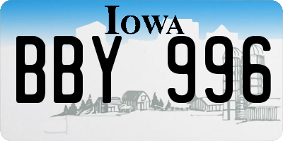 IA license plate BBY996
