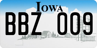 IA license plate BBZ009
