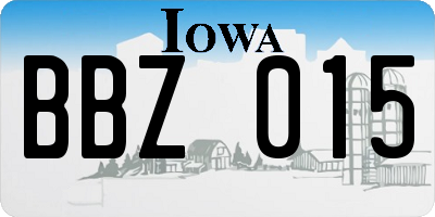 IA license plate BBZ015