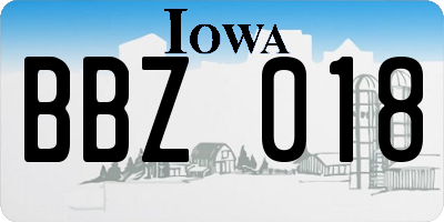 IA license plate BBZ018
