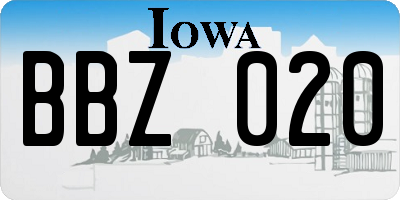 IA license plate BBZ020