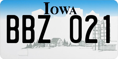IA license plate BBZ021