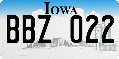 IA license plate BBZ022