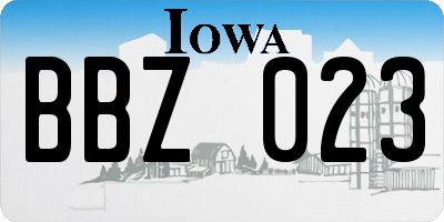 IA license plate BBZ023