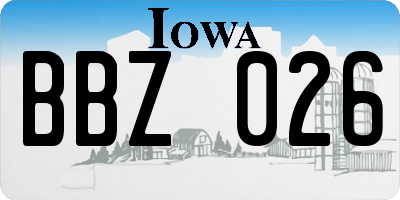 IA license plate BBZ026