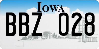 IA license plate BBZ028