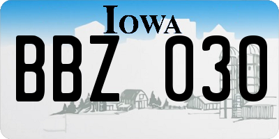 IA license plate BBZ030