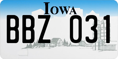 IA license plate BBZ031