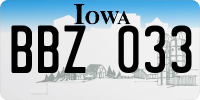 IA license plate BBZ033