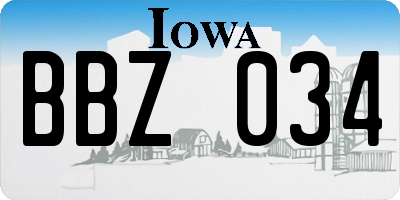IA license plate BBZ034