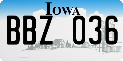 IA license plate BBZ036