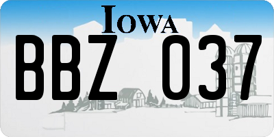 IA license plate BBZ037