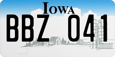 IA license plate BBZ041