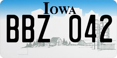 IA license plate BBZ042