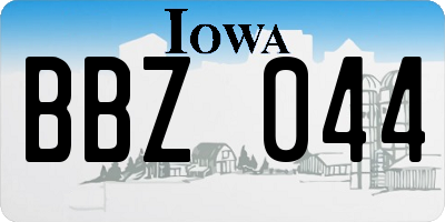 IA license plate BBZ044