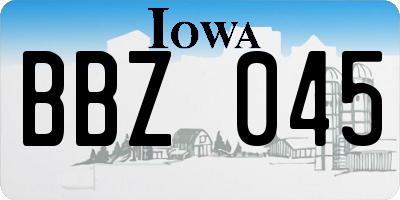 IA license plate BBZ045
