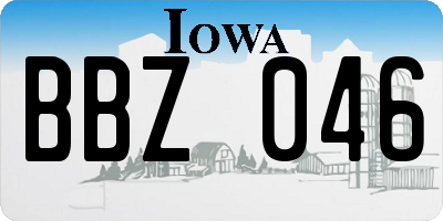IA license plate BBZ046