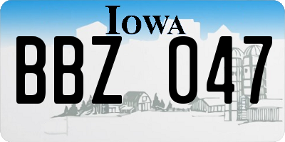 IA license plate BBZ047