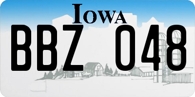 IA license plate BBZ048