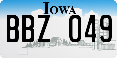 IA license plate BBZ049