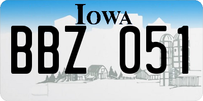 IA license plate BBZ051