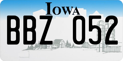 IA license plate BBZ052