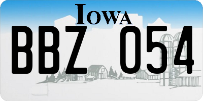 IA license plate BBZ054