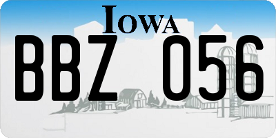 IA license plate BBZ056