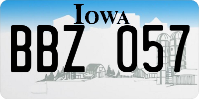IA license plate BBZ057