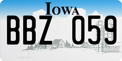 IA license plate BBZ059
