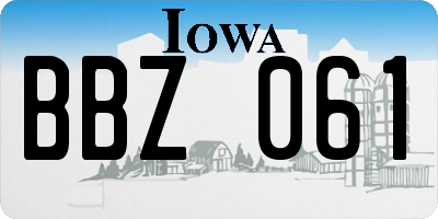 IA license plate BBZ061