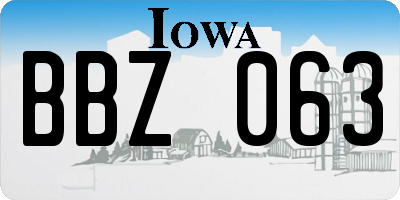 IA license plate BBZ063