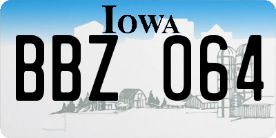 IA license plate BBZ064