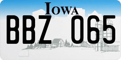 IA license plate BBZ065
