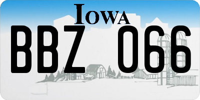 IA license plate BBZ066