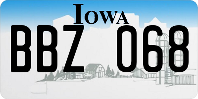 IA license plate BBZ068